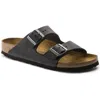 Birkenstock Arizona Crosstown Waxy Leather Sandal In Black