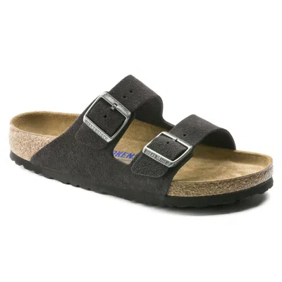 Birkenstock Unisex Arizona Velvet Soft Footbed Sandals In Grey In Gray