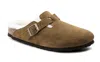 Birkenstock Unisex Boston Fur Shearling Clog In Mink In Brown