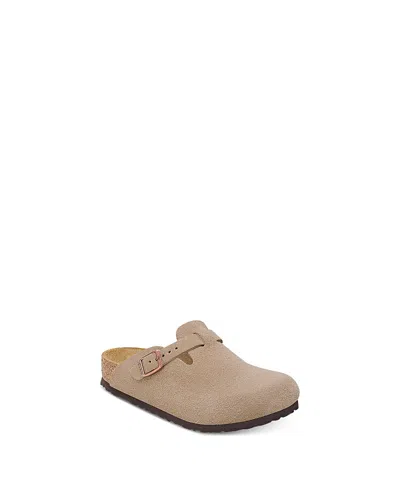 Birkenstock Unisex Boston Kid Suede Leather Clogs - Toddler, Little Kid In Beige