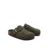 Birkenstock Boston Buckled Suede Clogs In Thyme