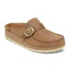 Birkenstock Buckley Oiled Leather Womens Moccasin Clogs In Green