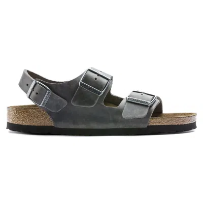 Birkenstock Unisex Milano Soft Footbed Sandal In Iron In Gray