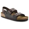 Birkenstock Unisex Milano Soft Footbed Sandals In Brown In Multi