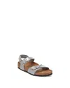 Birkenstock Unisex Rio Kid Sparkle Sandals - Toddler, Little Kid In Silver