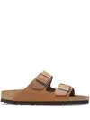Birkenstock Arizona Double-strap Leather Sandals In Cognac Chiari E Naturali