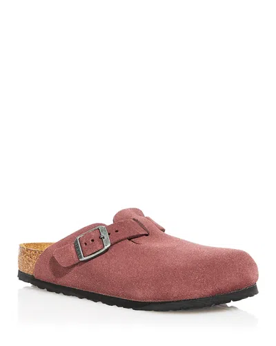 Birkenstock Unisex Sp Boston Kids Suede Clogs - Little Kid, Big Kid In Pink