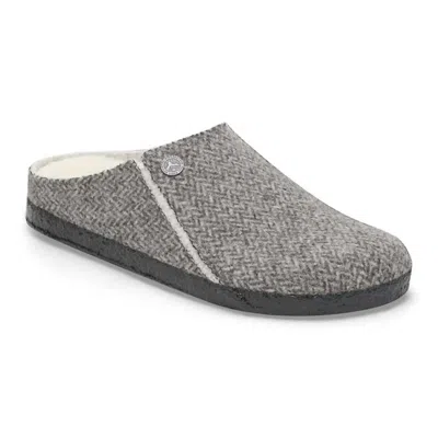 Birkenstock Unisex Zermatt Rivet Narrow Slippers In Herringbone Gray