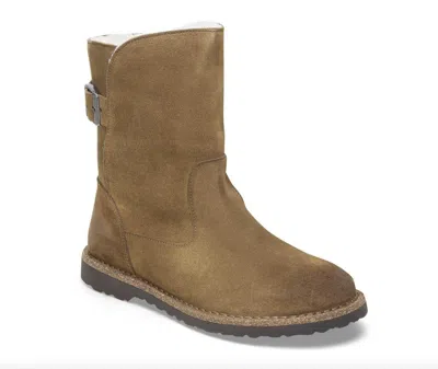 Birkenstock Uppsala Shearling Boot In Dark Tea Suede In Multi