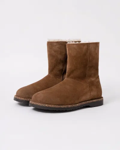 Birkenstock Uppsala Zip Shearling Suede Boots In Brown