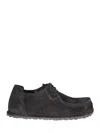 Birkenstock Moccasin-inspired Suede Sneakers With Textured Rubber Sole In Black