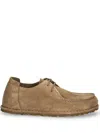 Birkenstock Utti Lace Up Deep Blue Loafers Gray Taupe In Gray Taupe