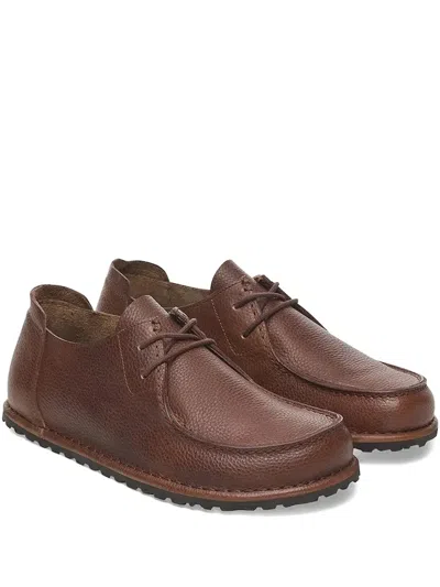 Birkenstock Utti Leather Lace-up Derby Shoes In Brown
