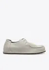 Birkenstock Utti Lace Up Deep Blue Loafers Whale Grey In Gray