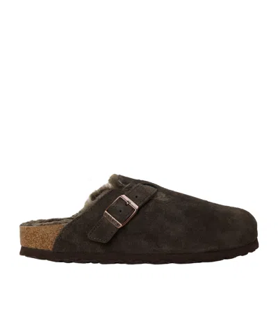 Birkenstock Velvet-lined Closed-toe Mules In White