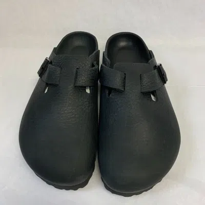 Pre-owned Birkenstock W/ Box Boston Black Leather Exquisite Regular Width Select Size