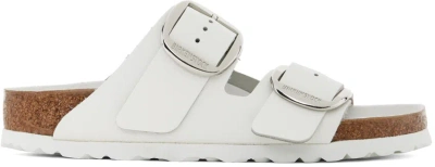 Birkenstock Womens White Leather Sfb Arizona Double-strap Leather Sandals In Antique White Nubuck