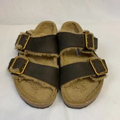 Pre-owned Birkenstock With Box Arizona Bold Shearling Espresso Leather Reg Select Size In Brown