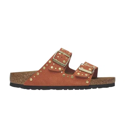 Pre-owned Birkenstock Wmns Arizona Rivet Suede Narrow 'dark Rust' | Brown | Women's Size 38