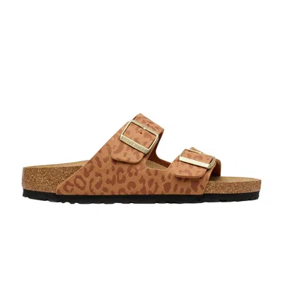 Pre-owned Birkenstock Wmns Arizona Synthetic Sandal 'leopard Pecan' | Tan | Women's Size 37 In Brown