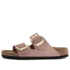 Birkenstock Arizona Big Buckle Old Rose Nubuck Leather Two Bar Mules S