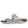 Birkenstock (wmns)  Arizona Vegan Microfiber Narrow Fit Sandals 'iridescent Matcha' In Multi