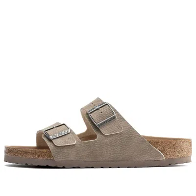 Birkenstock (wmns)  Arizona Vegan Synthetik Narrow Fit Sandals 'desert Dust Gray Taupe' In Multi