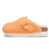 Birkenstock (wmns)  Boston Big Buckle Platform Fur Narrow Fit 'papaya/candy Pink' In Orange