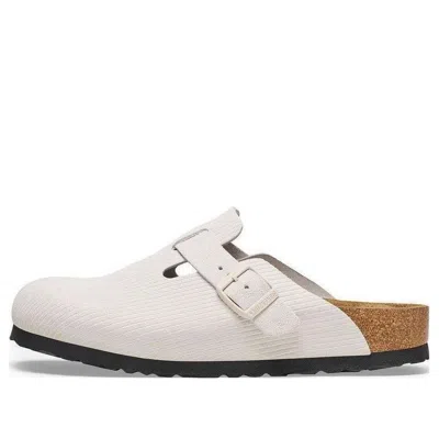 Birkenstock (wmns)  Boston Suede Leather Embossed 'corduroy Antique White'