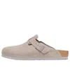 Birkenstock (wmns)  Boston Suede Leather 'stone Coin' In Neutral