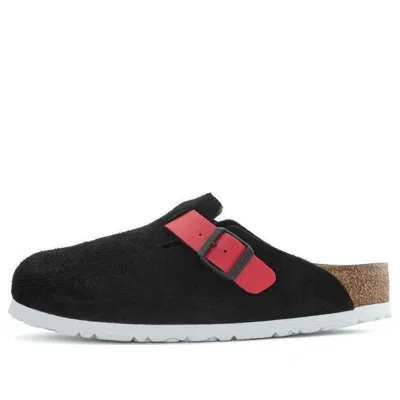 Birkenstock (wmns)  Boston Suede Leather/birko-flor 'black / Active Red'
