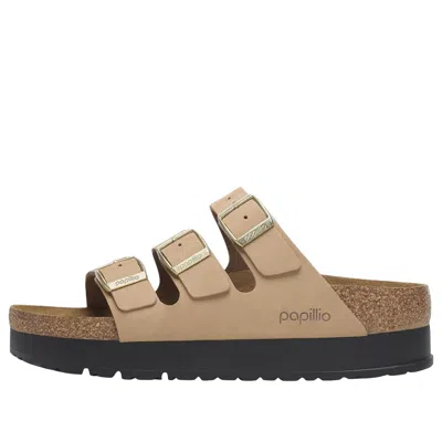 Birkenstock Florida Platform - Nubuck In Neutral