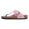 Birkenstock (wmns)  Gizeh Big Buckle Natural Leather Patent Narrow Fit Sandals 'high-shine Fondant Pi In Pink