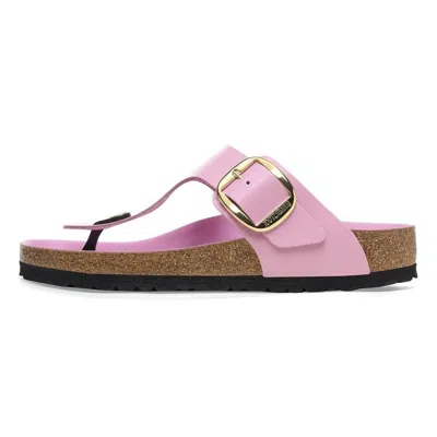 Birkenstock (wmns)  Gizeh Big Buckle Natural Leather Patent Narrow Fit Sandals 'high-shine Fondant Pi In Pink