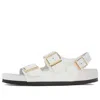 Birkenstock (wmns)  Milano Embossed Leather Narrow Fit Sandals 'emboss White' In White