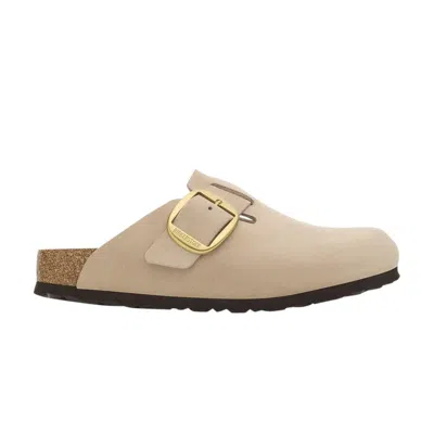Pre-owned Birkenstock Wmns Boston Big Buckle Nubuck Narrow 'sandcastle' | Cream | Women's Size 37
