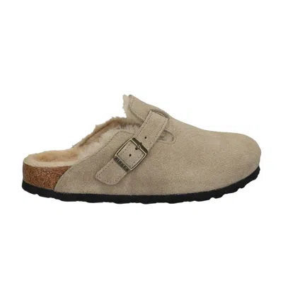Pre-owned Birkenstock Wmns Boston Shearling Suede 'taupe' | Tan | Women's Size 37 In Brown