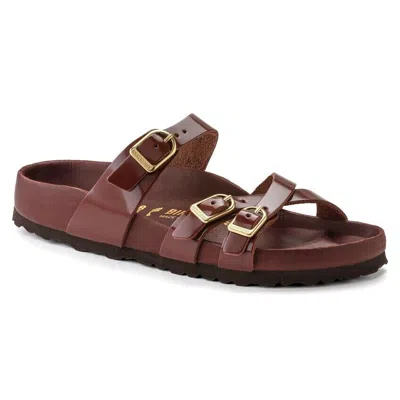 Pre-owned Birkenstock W/o Box  Franca High Shine Chocolate Patent Exquisite Eu 39 Wide In Brown