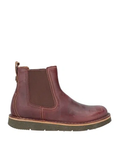 Birkenstock Woman Ankle Boots Burgundy Size 8 Leather