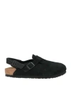 Birkenstock Tokio Buckled Suede Clogs In Black