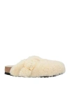 Birkenstock Woman Mules & Clogs Ivory Size 7 Shearling In White