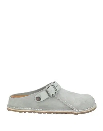 Birkenstock Woman Mules & Clogs Light Grey Size 7 Leather In Gray