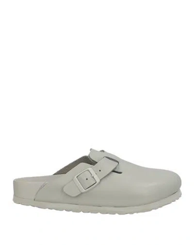 Birkenstock Woman Mules & Clogs Light Grey Size 7 Leather In Gray