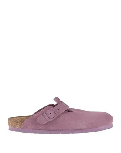 Birkenstock Woman Mules & Clogs Mauve Size 7 Leather In Purple