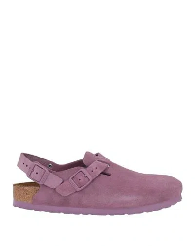 Birkenstock Woman Mules & Clogs Mauve Size 7 Leather In Purple