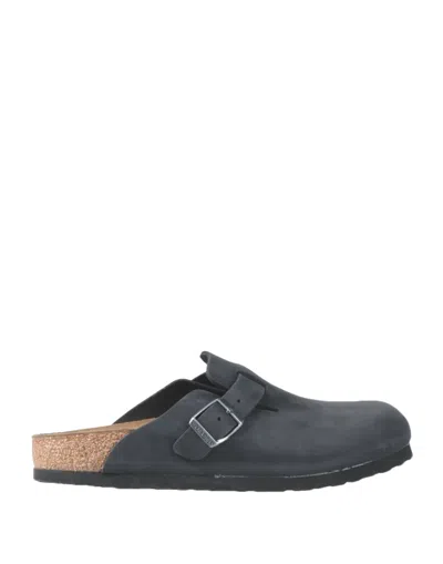 BIRKENSTOCK BIRKENSTOCK WOMAN MULES & CLOGS CHARCOAL SIZE 7 SOFT LEATHER