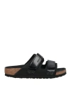 Birkenstock Uji Black Slides With Iconic Footbed In Black