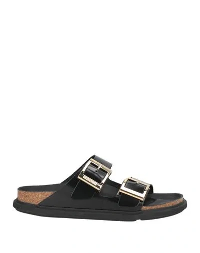 Birkenstock Arizona Droplet Buckle Shiny Leather Sandals In Multi