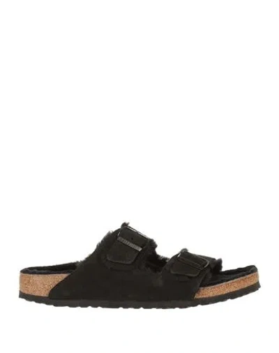 BIRKENSTOCK BIRKENSTOCK WOMAN SANDALS BLACK SIZE 7 SOFT LEATHER