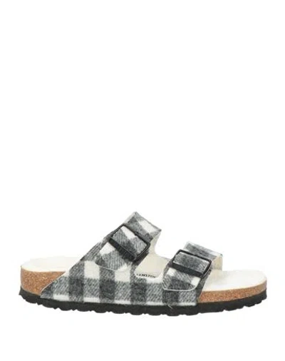 Birkenstock Woman Sandals Charcoal Size 5 Wool In Gray
